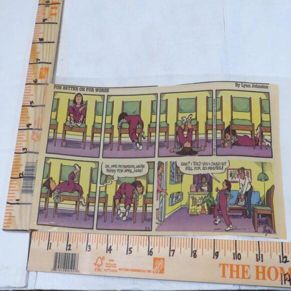 FOR BETTER OR FOR WORSE comic strip LAMINATED “sitting still” 1996 Wall Decor - Picture 1 of 7